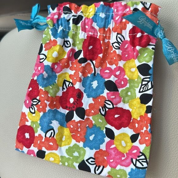 BRIGHTON Flowers on Fence Cutout Crystal Wide Bracelet + Pouch - Picture 2 of 6